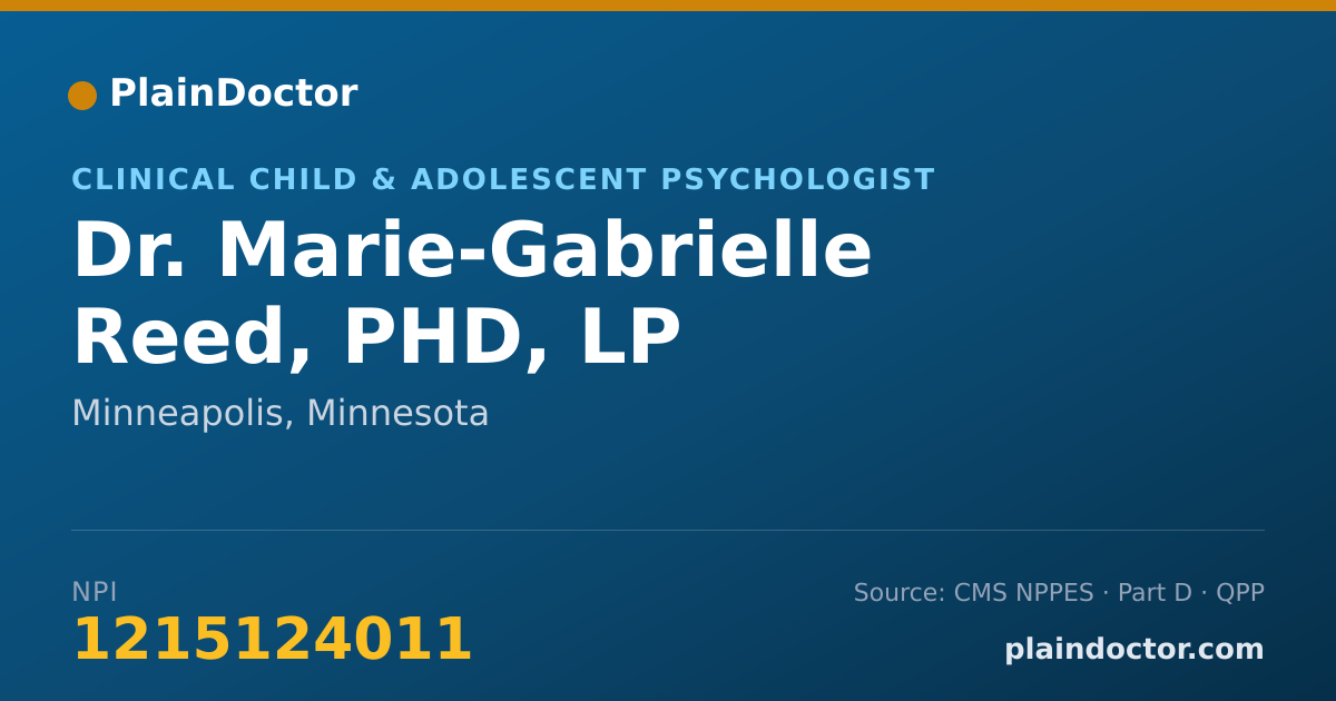 Shareable card for Marie-Gabrielle Reed, PHD, LP - Clinical Child & Adolescent Psychologist, Minneapolis, MN