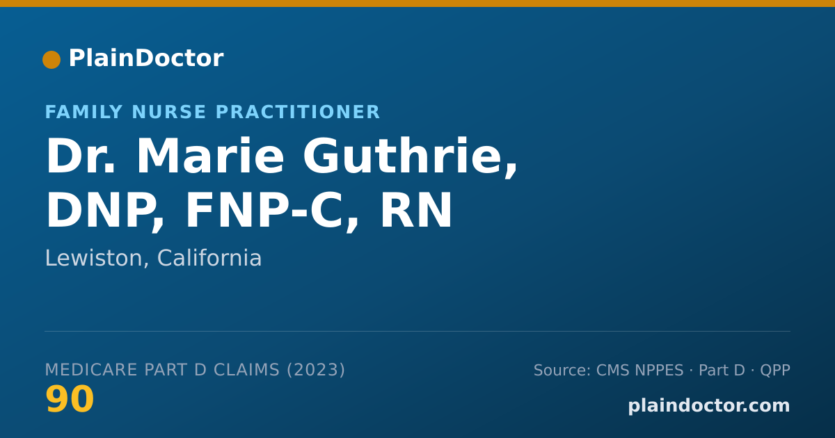 Shareable card for Marie Guthrie, DNP, FNP-C, RN - Family Nurse Practitioner, Lewiston, CA
