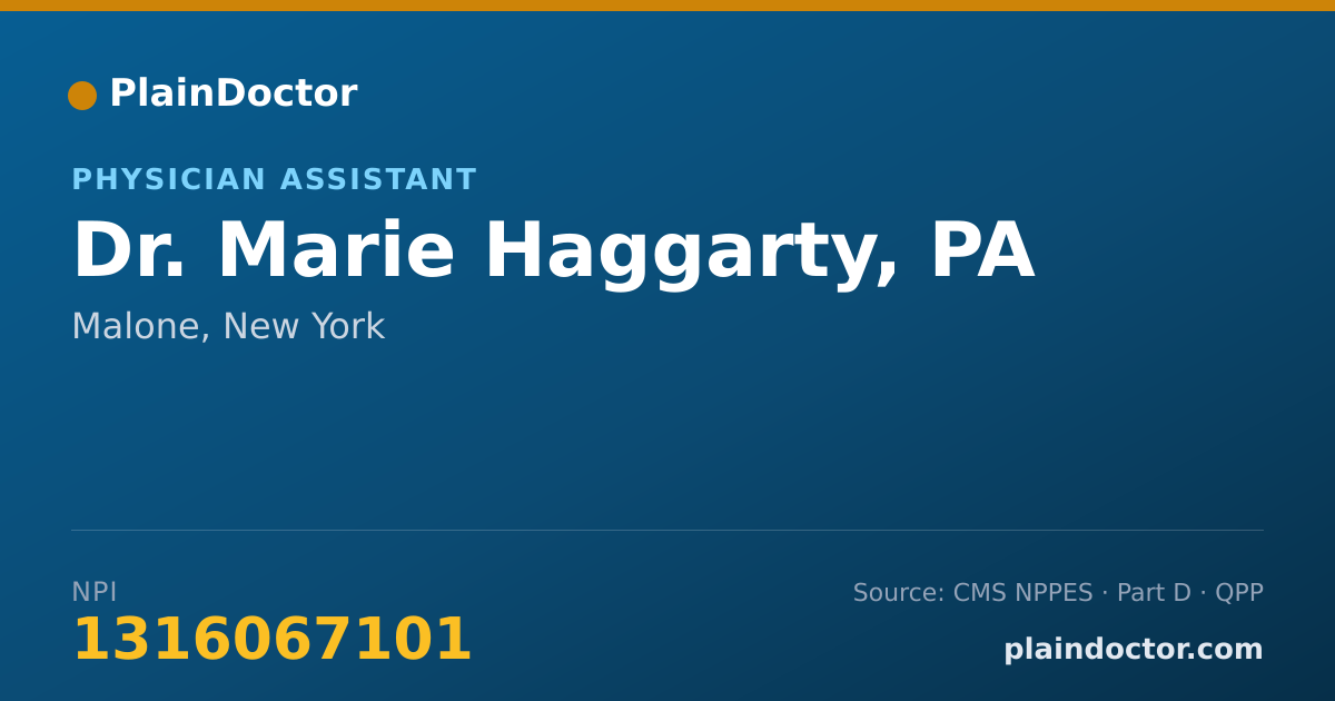 Shareable card for Marie Haggarty, PA - Physician Assistant, Malone, NY
