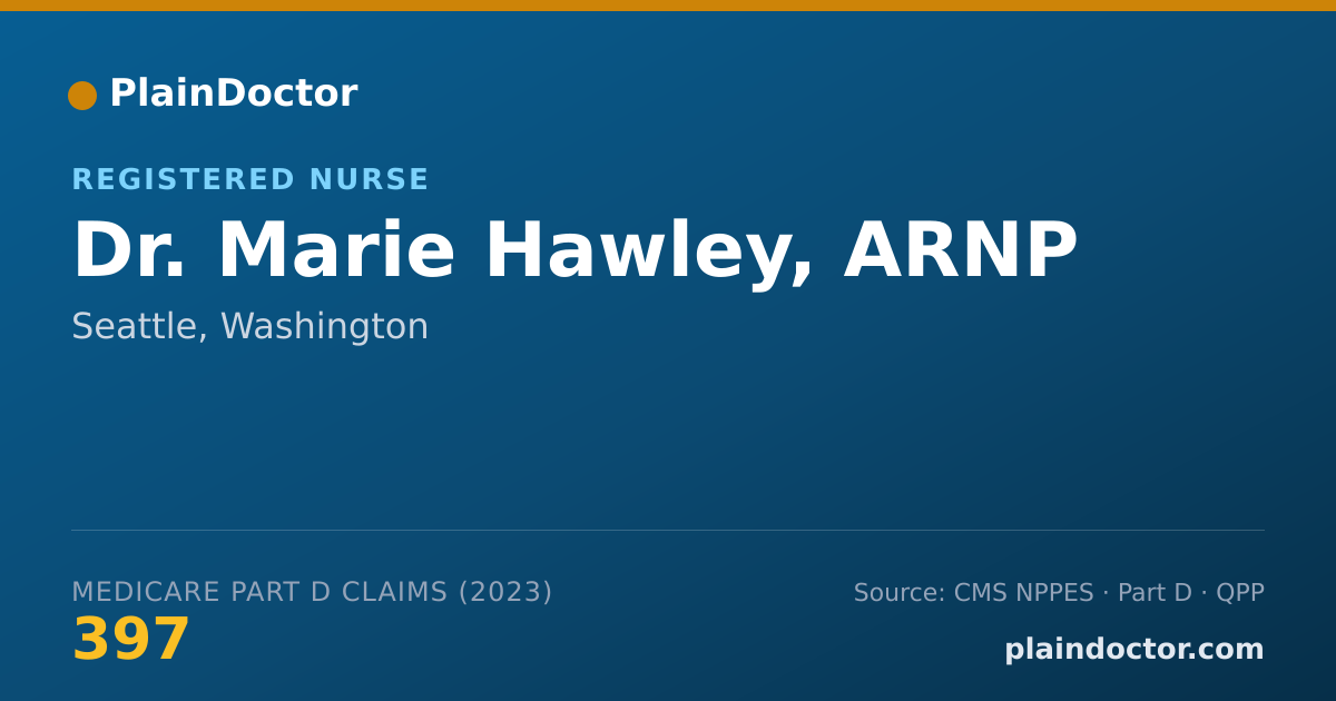 Shareable card for Marie Hawley, ARNP - Registered Nurse, Seattle, WA