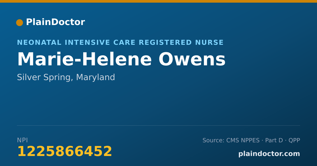Shareable card for Marie-Helene Owens - Neonatal Intensive Care Registered Nurse, Silver Spring, MD