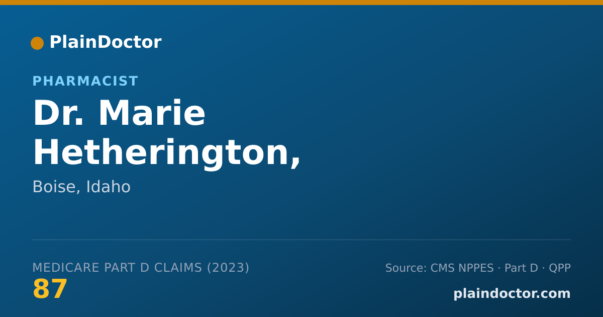 Shareable card for Marie Hetherington, PHARMACIST - Pharmacist, Boise, ID