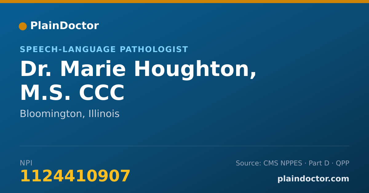 Shareable card for Marie Houghton, M.S. CCC - Speech-Language Pathologist, Bloomington, IL