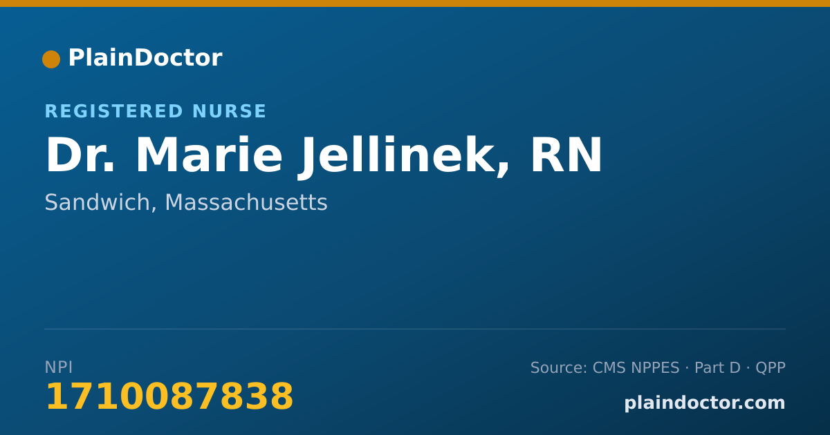 Shareable card for Marie Jellinek, RN - Registered Nurse, Sandwich, MA