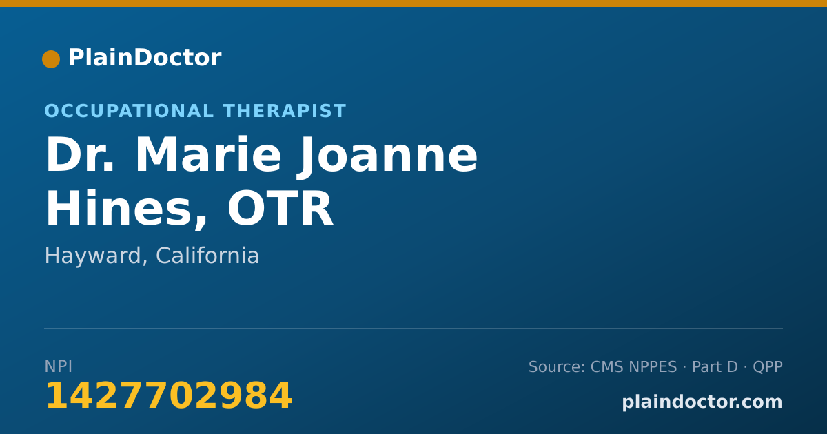 Shareable card for Marie Joanne Hines, OTR - Occupational Therapist, Hayward, CA