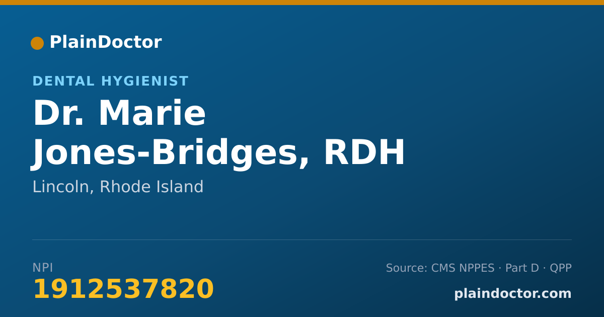 Shareable card for Marie Jones-Bridges, RDH - Dental Hygienist, Lincoln, RI