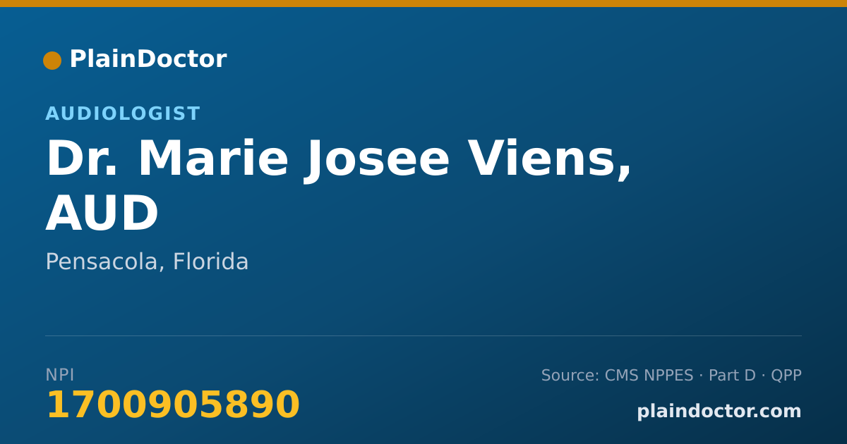 Shareable card for Marie Josee Viens, AUD - Audiologist, Pensacola, FL