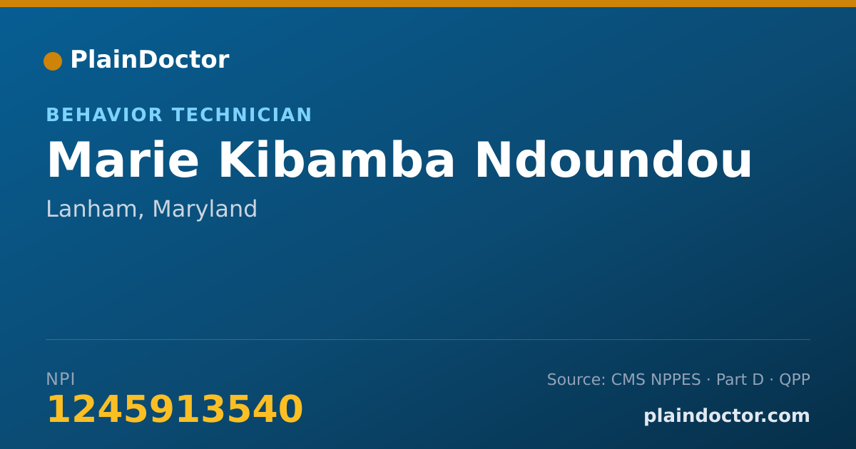 Shareable card for Marie Kibamba Ndoundou - Behavior Technician, Lanham, MD