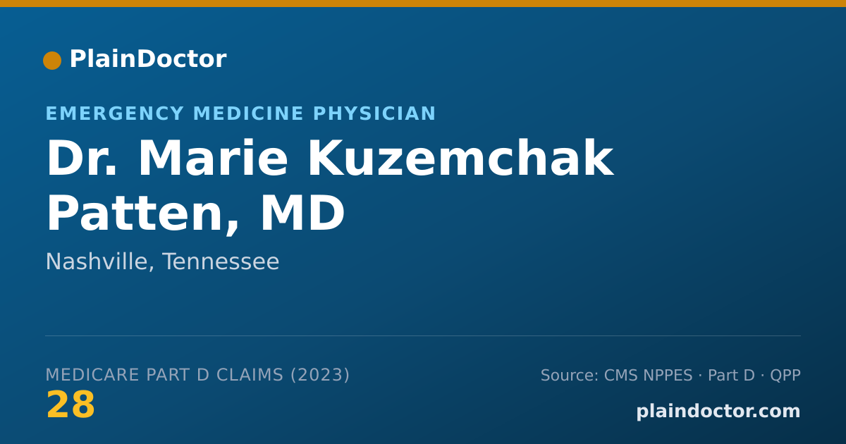 Shareable card for Marie Kuzemchak Patten, MD - Emergency Medicine Physician, Nashville, TN