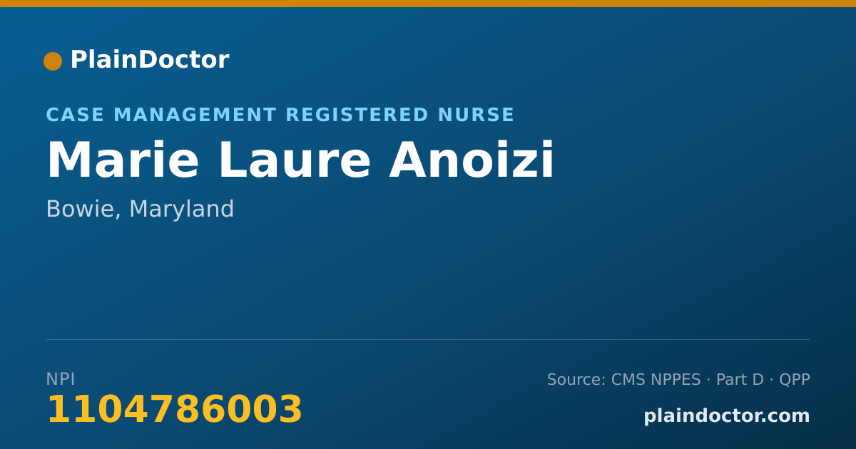 Shareable card for Marie Laure Anoizi - Case Management Registered Nurse, Bowie, MD