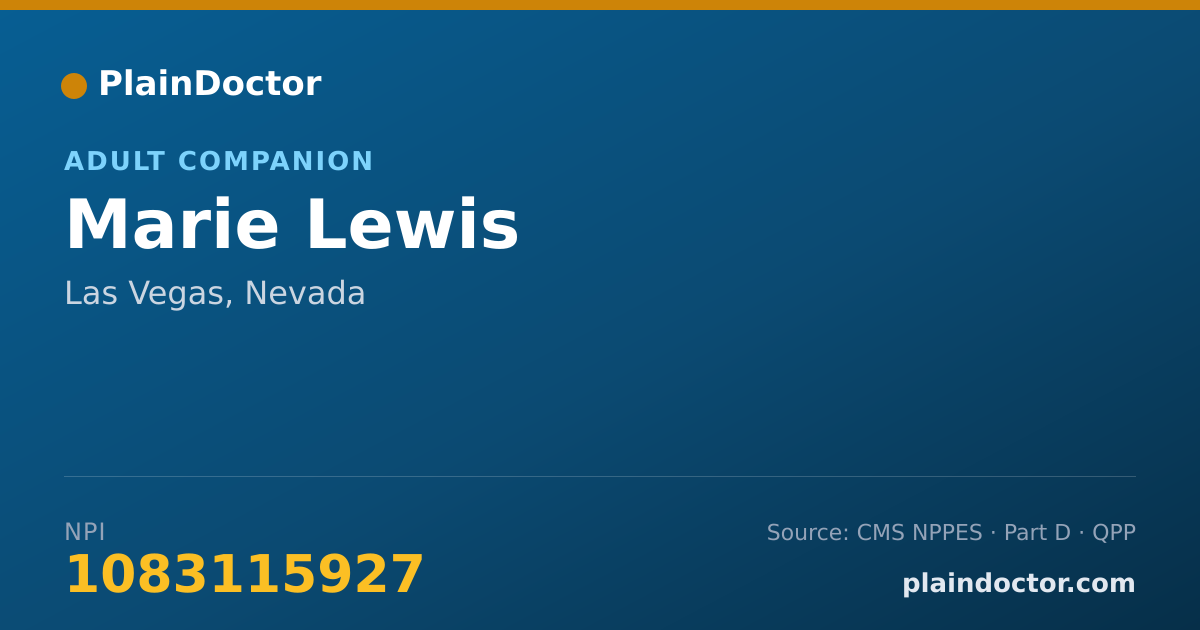 Shareable card for Marie Lewis - Adult Companion, Las Vegas, NV
