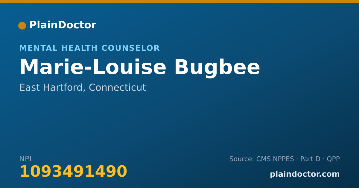 Shareable card for Marie-Louise Bugbee - Mental Health Counselor, East Hartford, CT