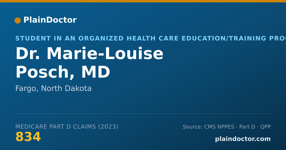 Shareable card for Marie-Louise Posch, MD - Student in an Organized Health Care Education/Training Program, Fargo, ND
