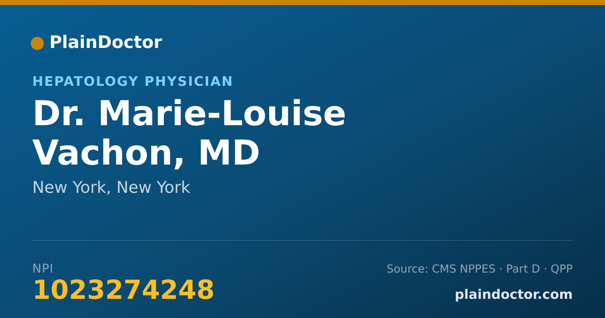 Shareable card for Marie-Louise Vachon, MD - Hepatology Physician, New York, NY