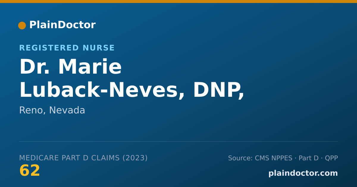 Shareable card for Marie Luback-Neves, DNP, MBA, APRN, FNP- - Registered Nurse, Reno, NV