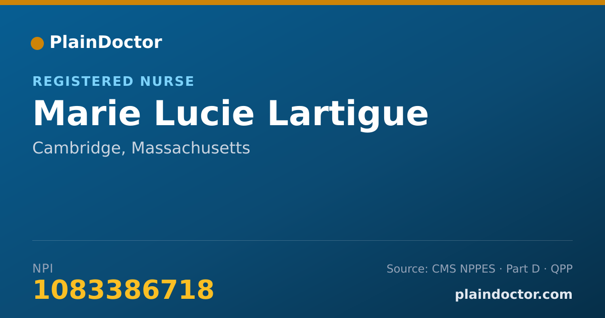 Shareable card for Marie Lucie Lartigue - Registered Nurse, Cambridge, MA
