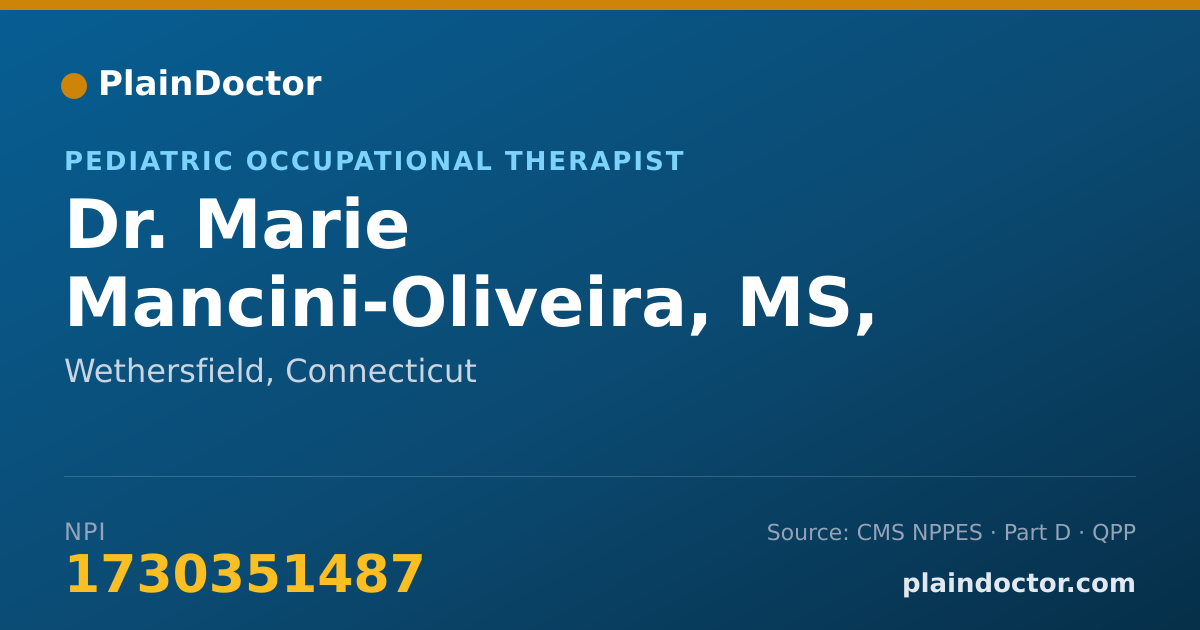 Shareable card for Marie Mancini-Oliveira, MS, OTR/L - Pediatric Occupational Therapist, Wethersfield, CT