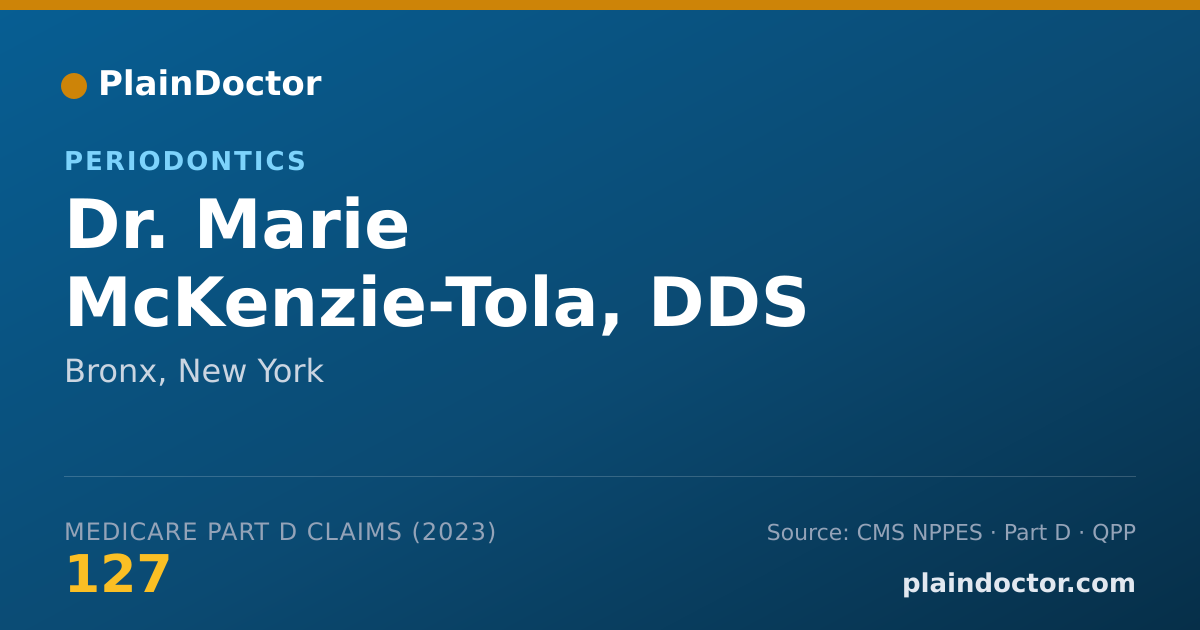 Shareable card for Marie McKenzie-Tola, DDS - Periodontics, Bronx, NY