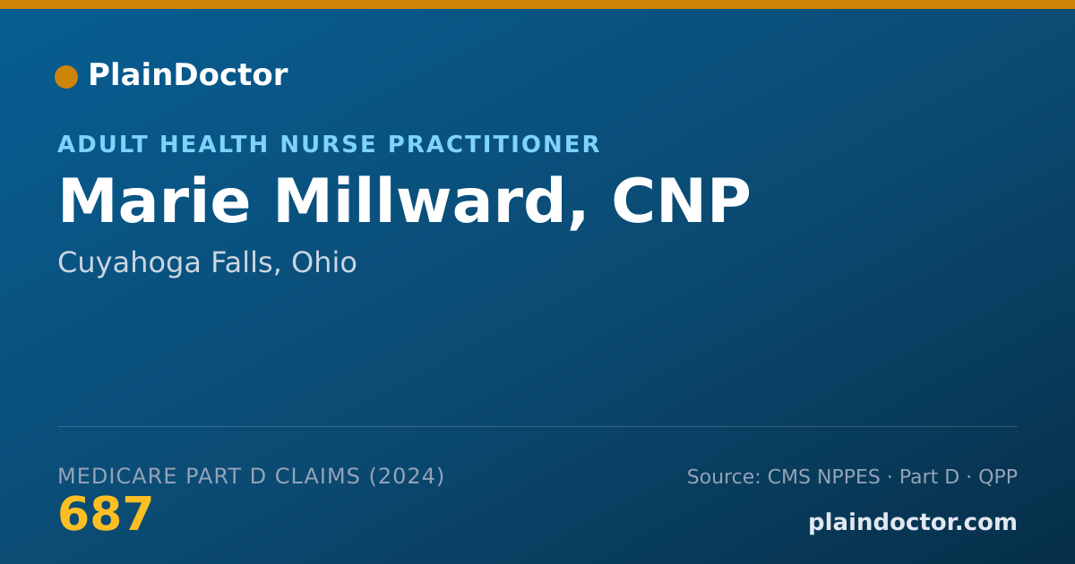 Shareable card for Marie Millward, CNP - Adult Health Nurse Practitioner, Cuyahoga Falls, OH