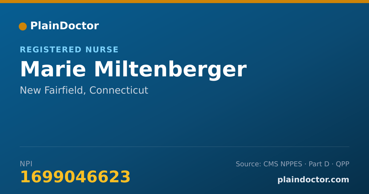 Shareable card for Marie Miltenberger - Registered Nurse, New Fairfield, CT