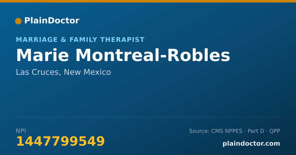 Shareable card for Marie Montreal-Robles - Marriage & Family Therapist, Las Cruces, NM