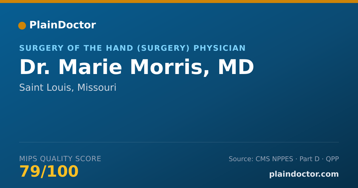 Shareable card for Marie Morris, MD - Surgery of the Hand (Surgery) Physician, Saint Louis, MO