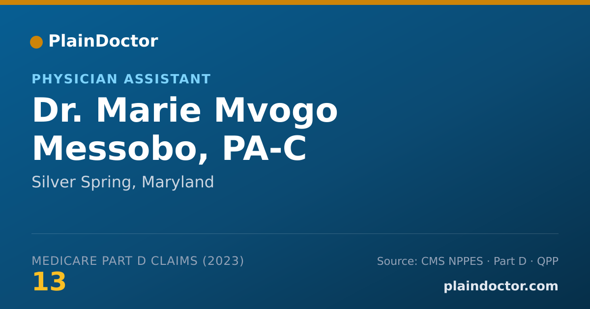 Shareable card for Marie Mvogo Messobo, PA-C - Physician Assistant, Silver Spring, MD
