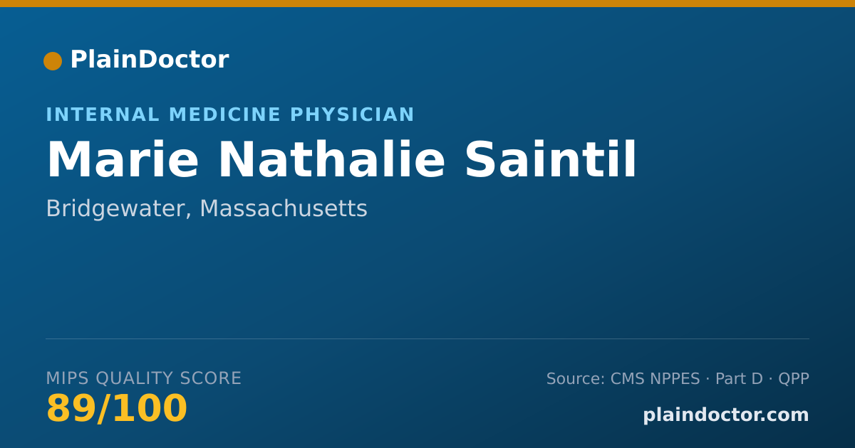 Shareable card for Marie Nathalie Saintil - Internal Medicine Physician, Bridgewater, MA