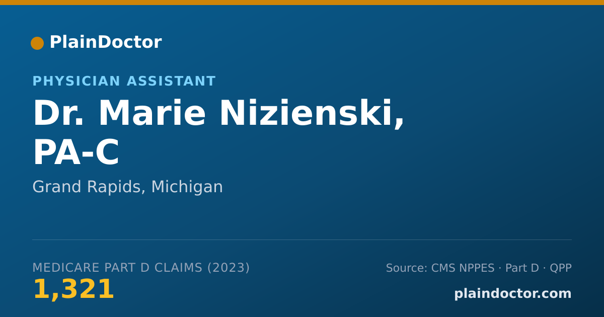 Shareable card for Marie Nizienski, PA-C - Physician Assistant, Grand Rapids, MI