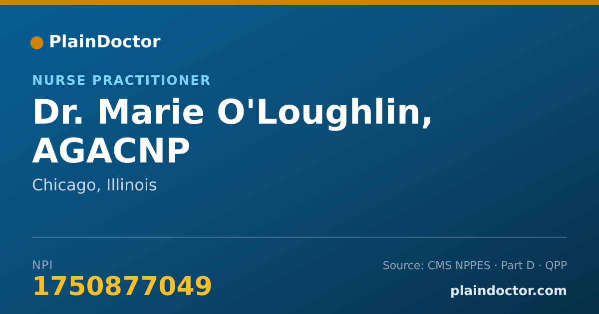 Shareable card for Marie O'Loughlin, AGACNP - Nurse Practitioner, Chicago, IL
