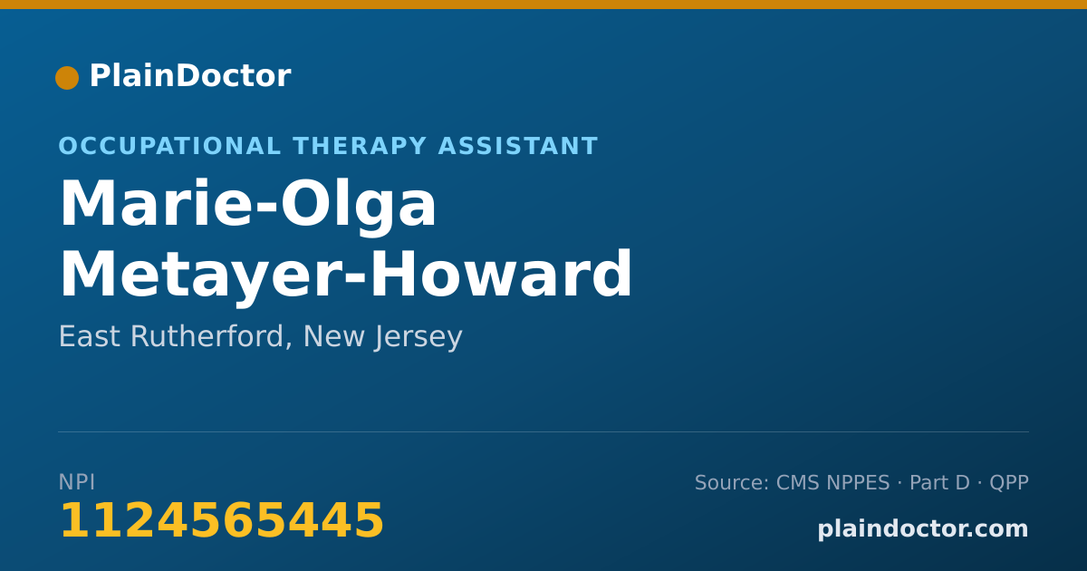 Shareable card for Marie-Olga Metayer-Howard - Occupational Therapy Assistant, East Rutherford, NJ