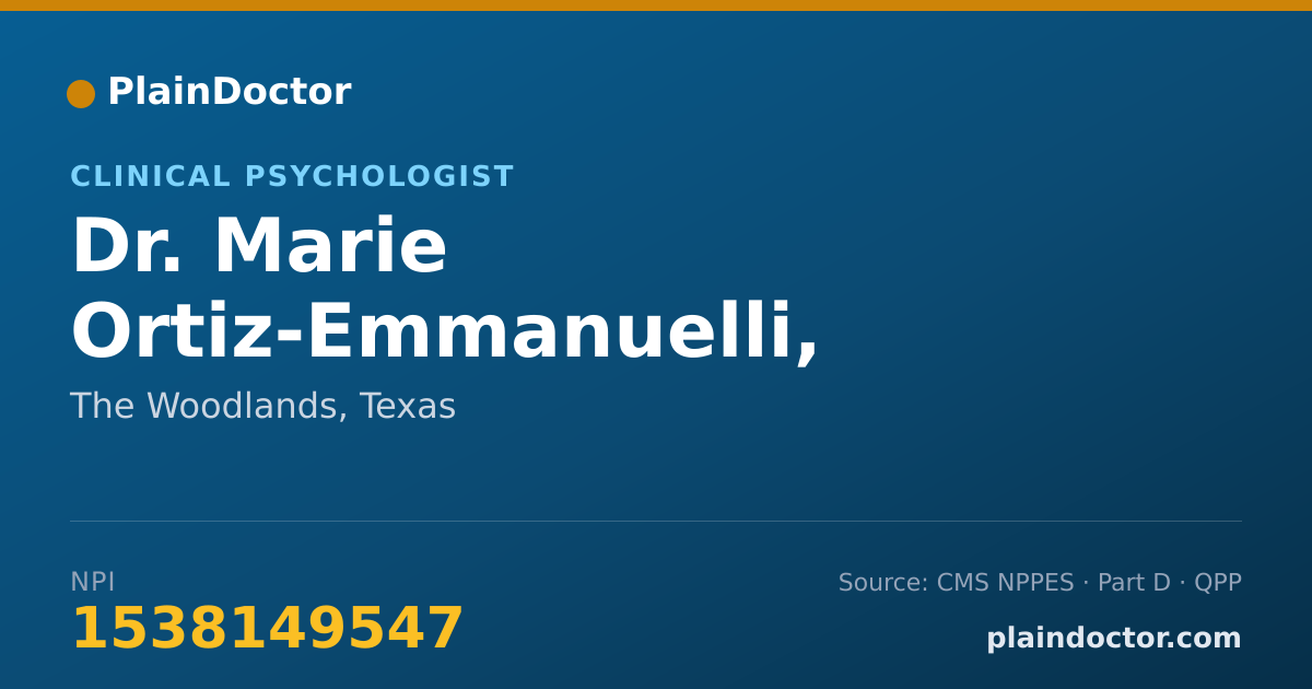 Shareable card for Marie Ortiz-Emmanuelli, PSY.D., LPC - Clinical Psychologist, The Woodlands, TX