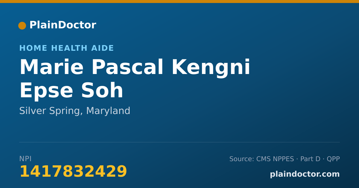 Shareable card for Marie Pascal Kengni Epse Soh - Home Health Aide, Silver Spring, MD