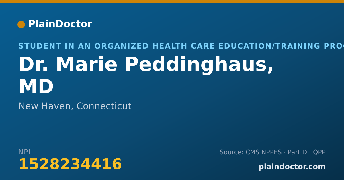 Shareable card for Marie Peddinghaus, MD - Student in an Organized Health Care Education/Training Program, New Haven, CT