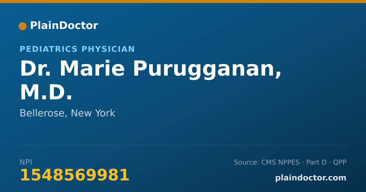 Shareable card for Marie Purugganan, M.D. - Pediatrics Physician, Bellerose, NY