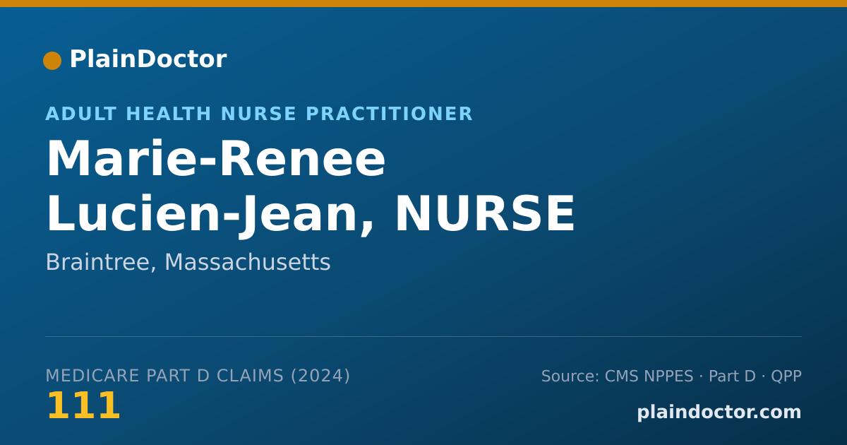 Shareable card for Marie-Renee Lucien-Jean, NURSE PRACTITIONER - Adult Health Nurse Practitioner, Braintree, MA