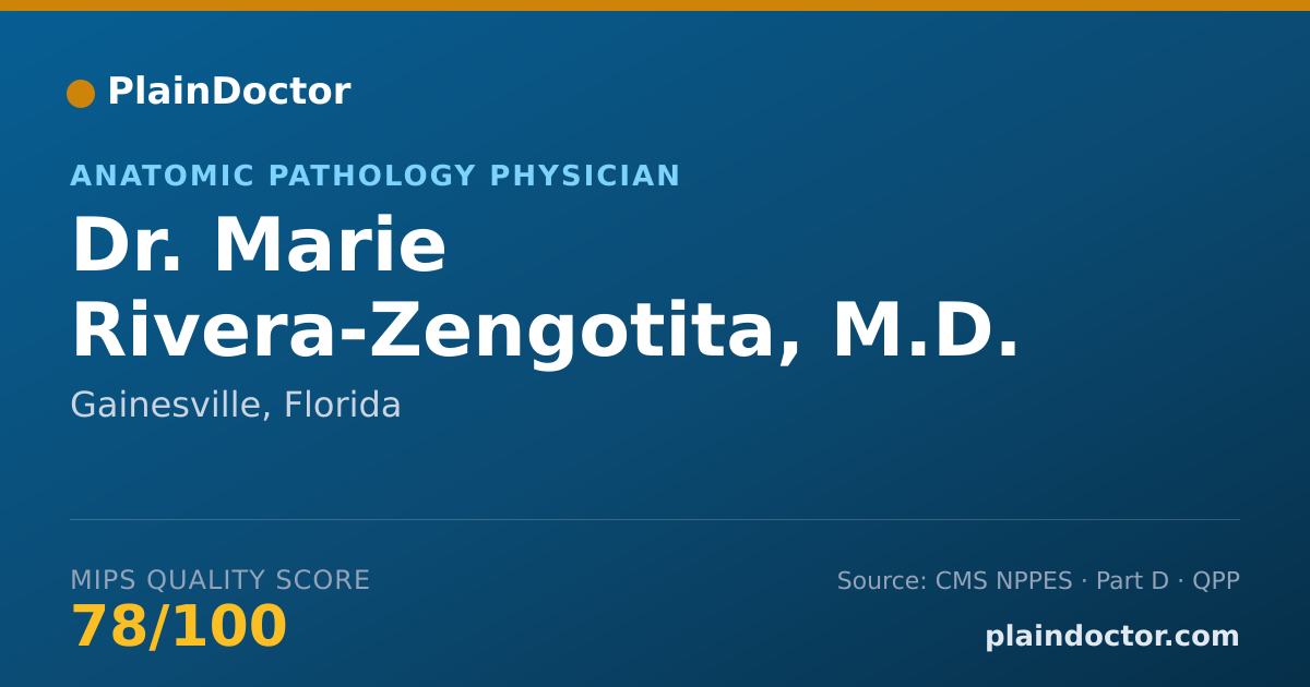 Shareable card for Marie Rivera-Zengotita, M.D. - Anatomic Pathology Physician, Gainesville, FL