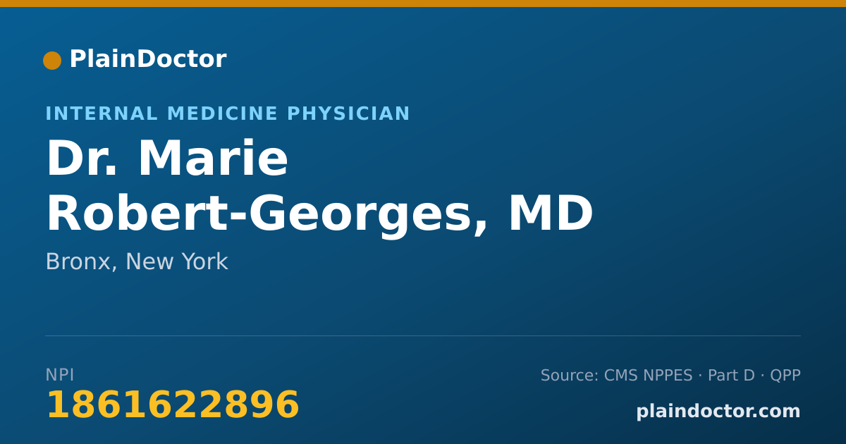 Shareable card for Marie Robert-Georges, MD - Internal Medicine Physician, Bronx, NY