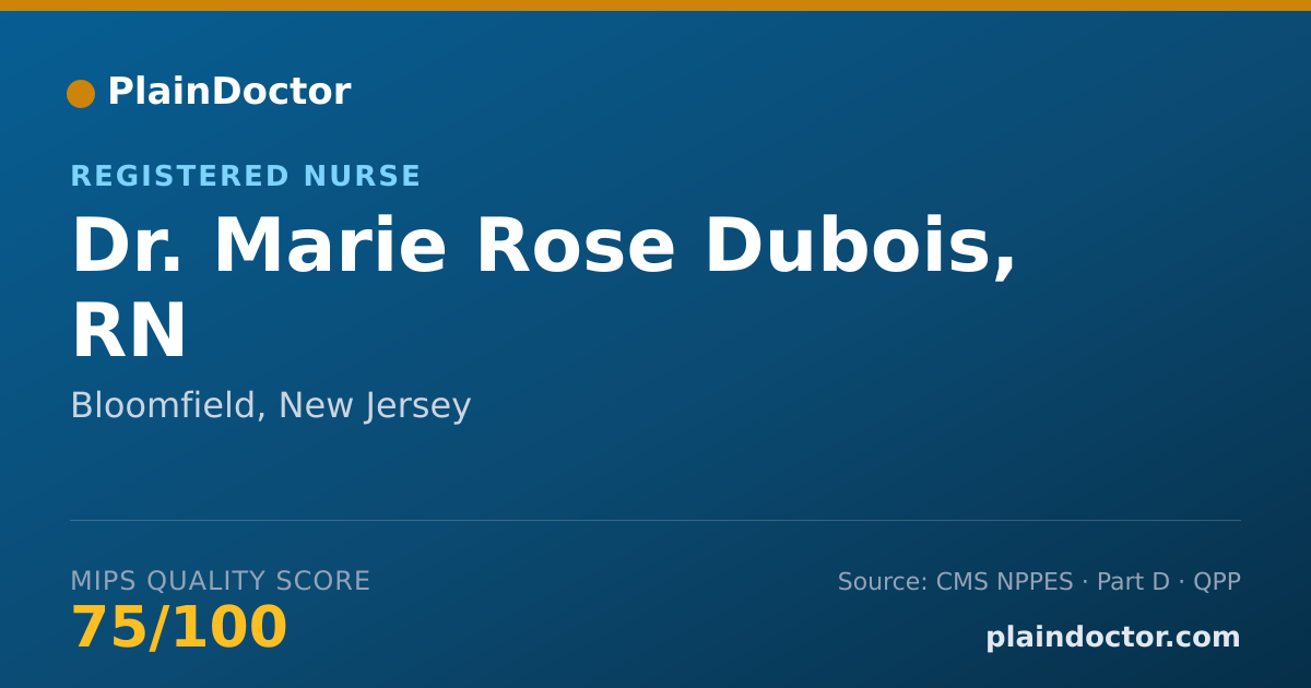Shareable card for Marie Rose Dubois, RN - Registered Nurse, Bloomfield, NJ
