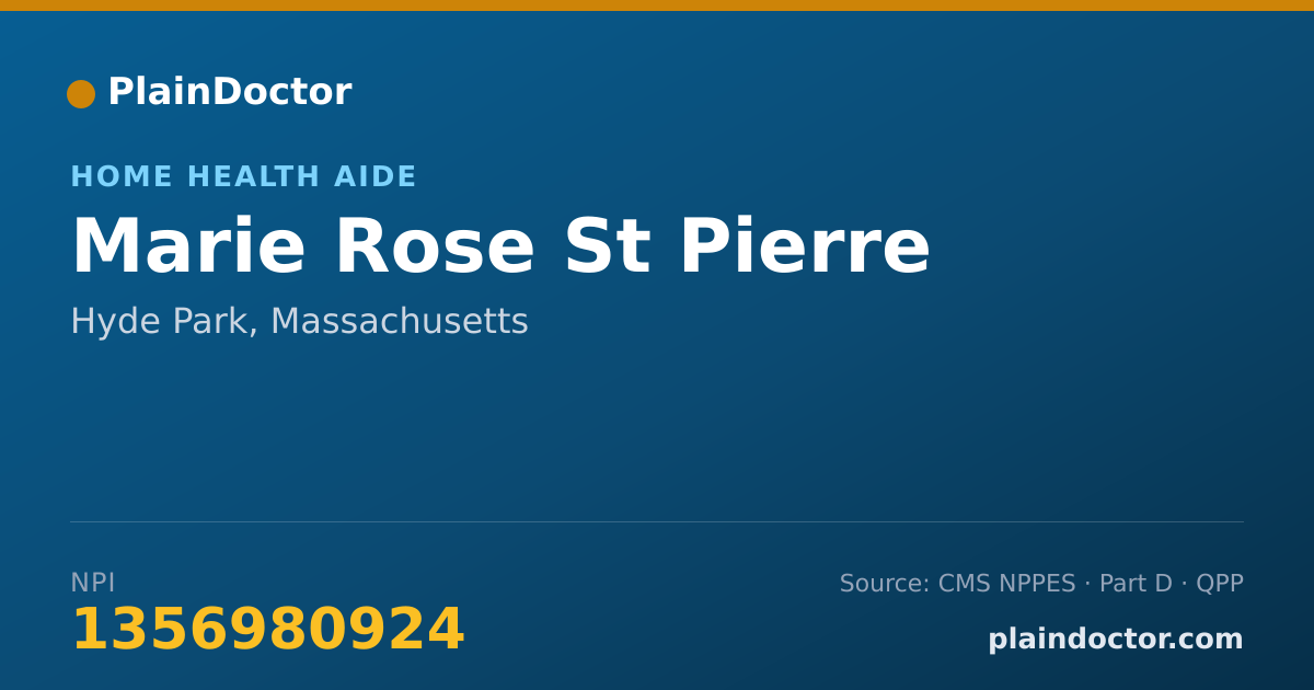 Shareable card for Marie Rose St Pierre - Home Health Aide, Hyde Park, MA