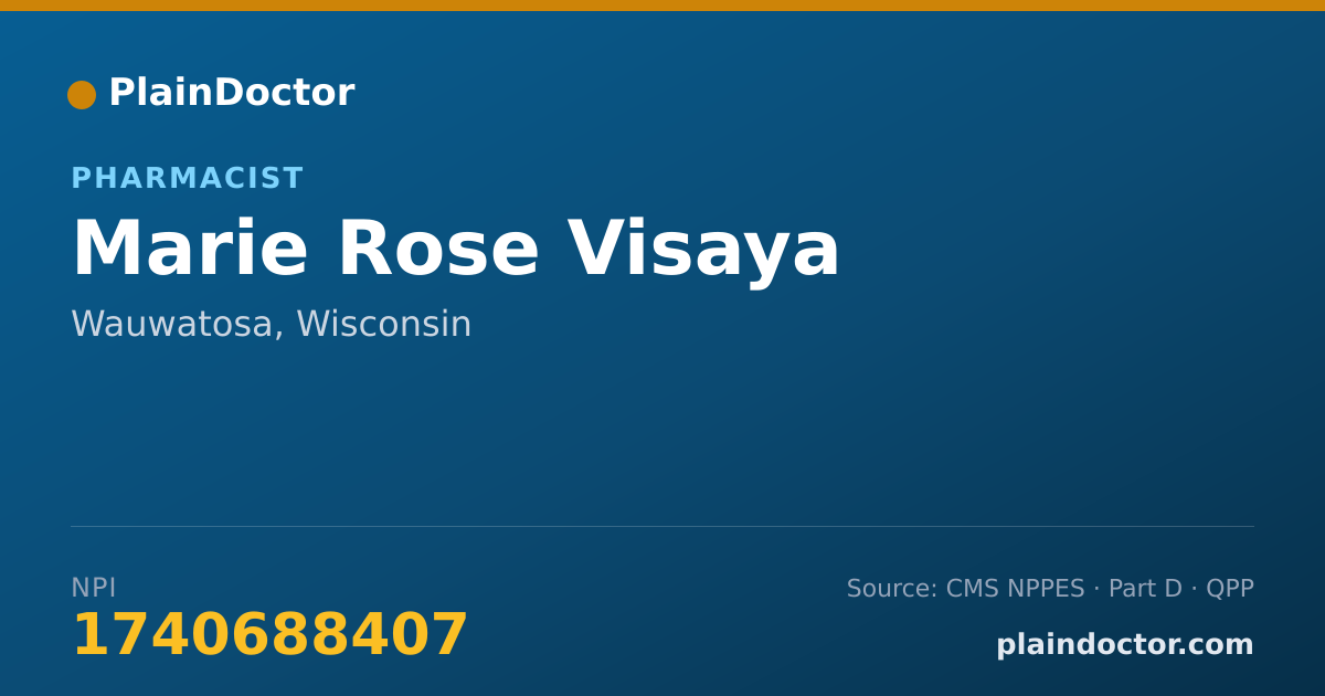 Shareable card for Marie Rose Visaya - Pharmacist, Wauwatosa, WI