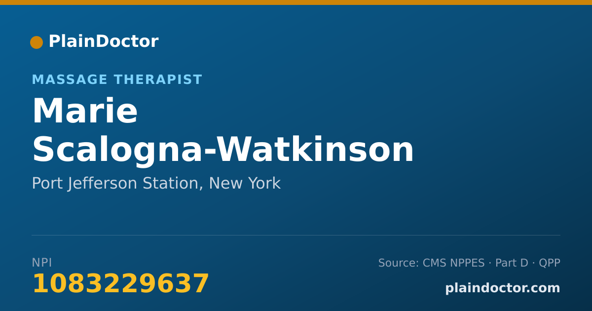 Shareable card for Marie Scalogna-Watkinson - Massage Therapist, Port Jefferson Station, NY