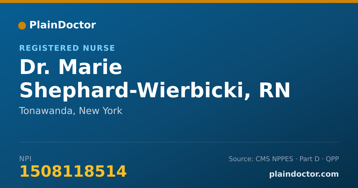 Shareable card for Marie Shephard-Wierbicki, RN - Registered Nurse, Tonawanda, NY