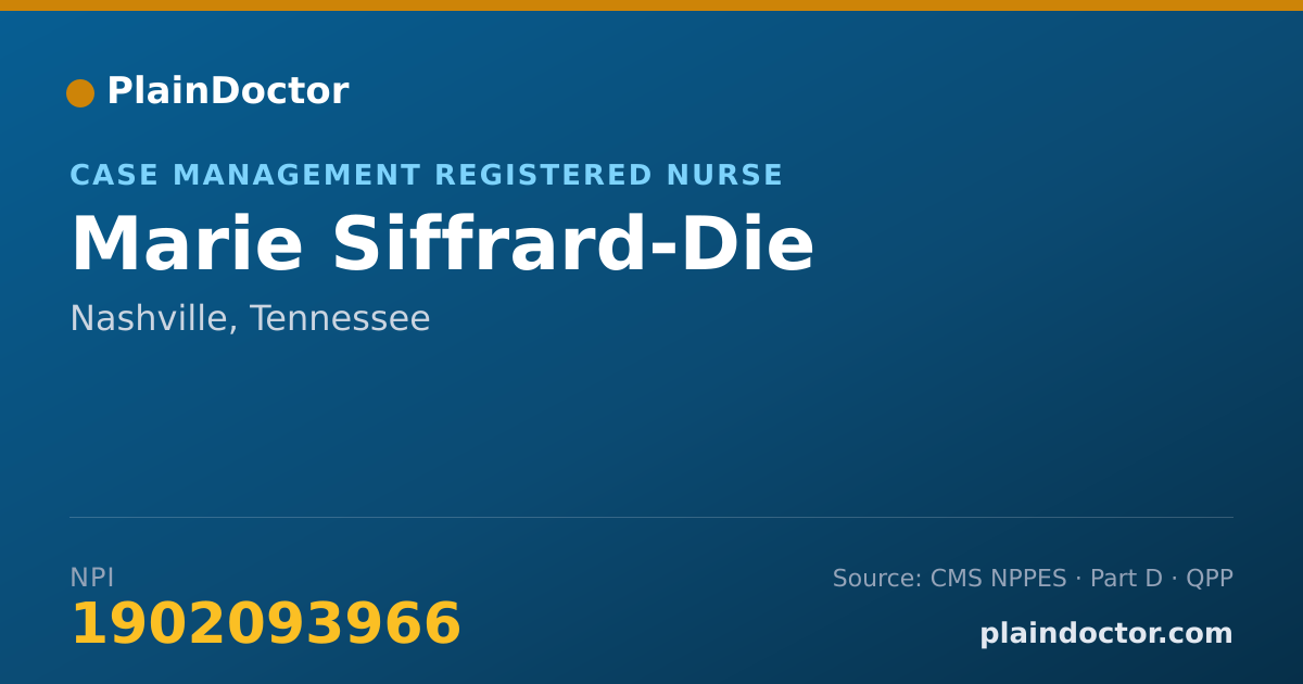 Shareable card for Marie Siffrard-Die - Case Management Registered Nurse, Nashville, TN