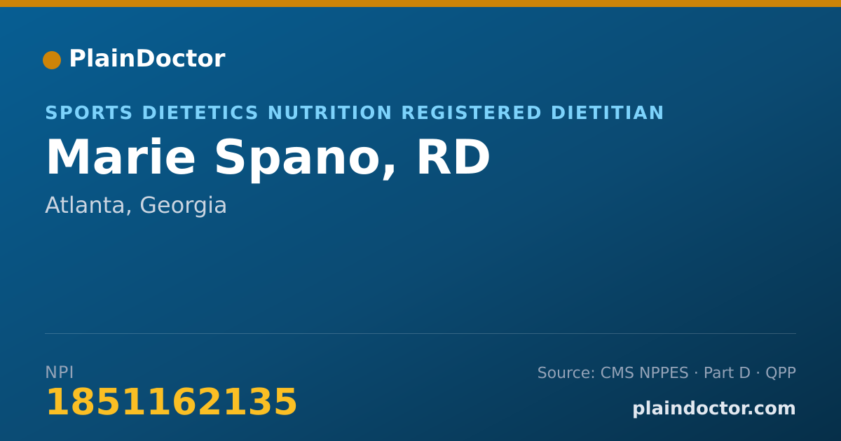 Shareable card for Marie Spano, RD - Sports Dietetics Nutrition Registered Dietitian, Atlanta, GA