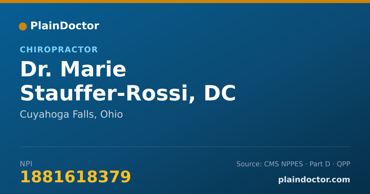 Shareable card for Marie Stauffer-Rossi, DC - Chiropractor, Cuyahoga Falls, OH