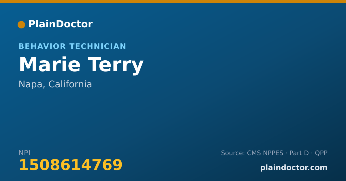 Shareable card for Marie Terry - Behavior Technician, Napa, CA