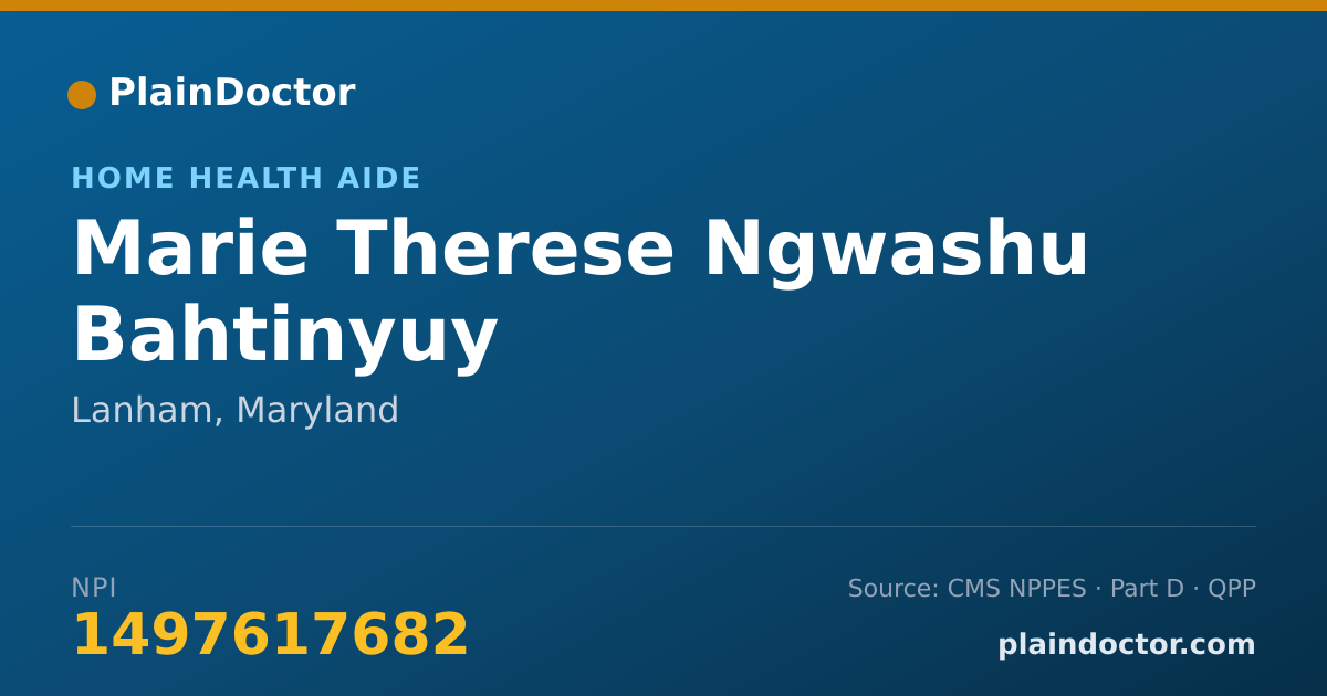 Shareable card for Marie Therese Ngwashu Bahtinyuy - Home Health Aide, Lanham, MD