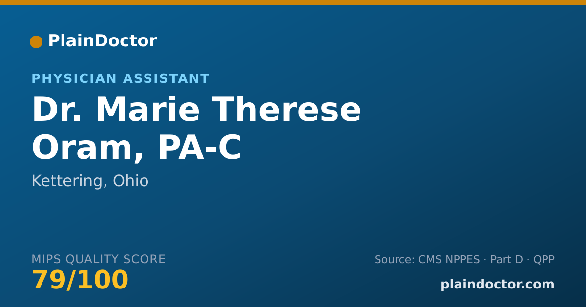 Shareable card for Marie Therese Oram, PA-C - Physician Assistant, Kettering, OH