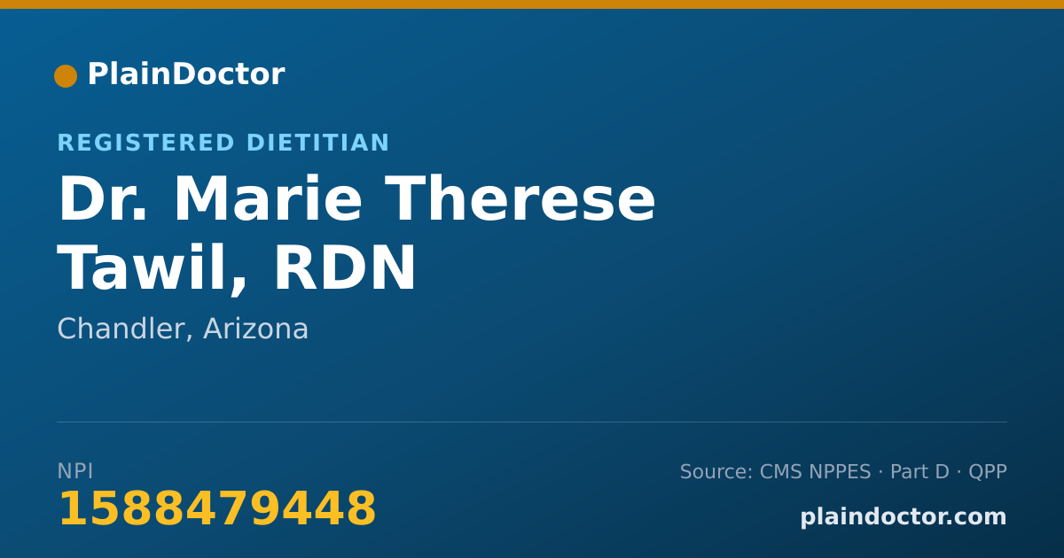 Shareable card for Marie Therese Tawil, RDN - Registered Dietitian, Chandler, AZ
